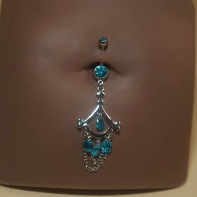 Steel Dangling Triangle Chain Navel Belly Button