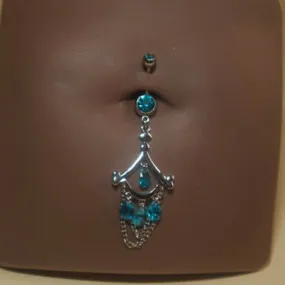 Steel Dangling Triangle Chain Navel Belly Button