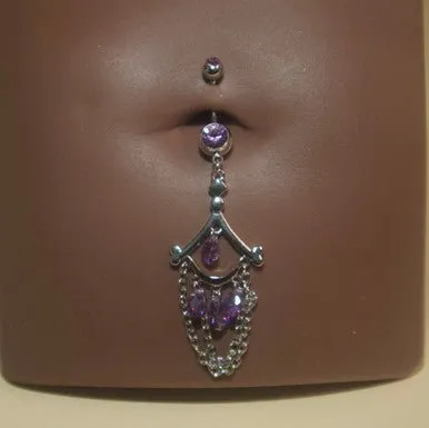 Steel Dangling Triangle Chain Navel Belly Button