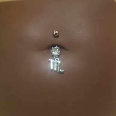 Steel Dangling Zodiac Sign Navel Belly Button Ring Body Piercing Jewelry