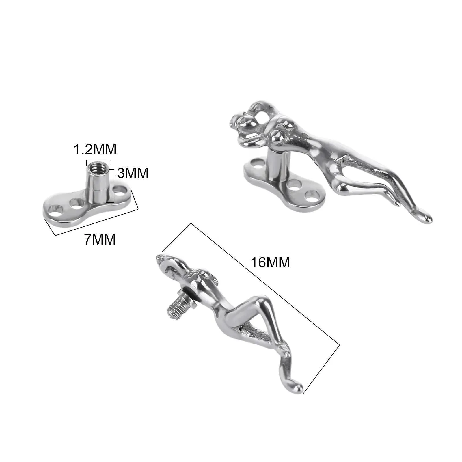 Steel Sexy Body Surface Dermal Anchor Piercing