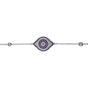 Sterling Silver Sapphire-Blue Eye of Protection Bracelet