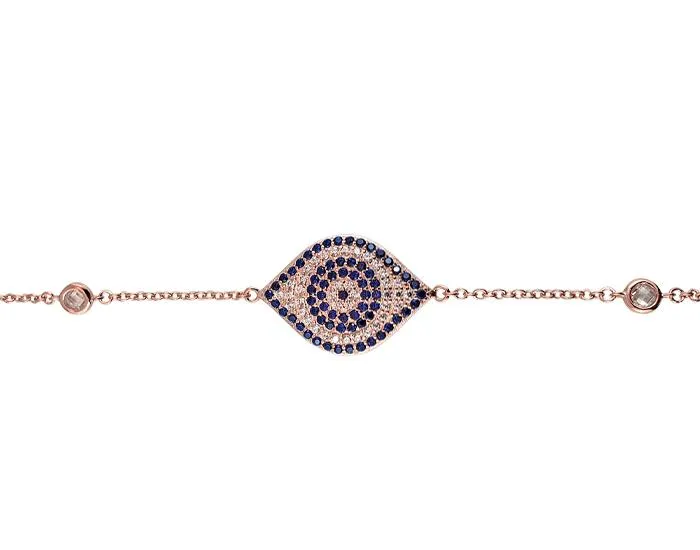 Sterling Silver Sapphire-Blue Eye of Protection Bracelet