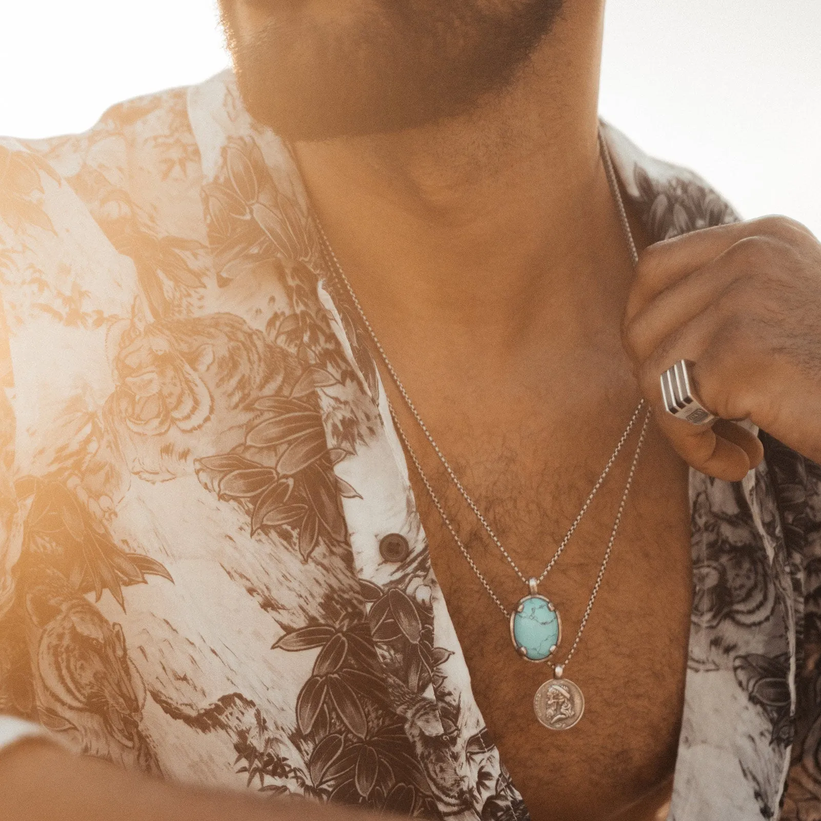 Sterling Silver Turquoise Stone Necklace