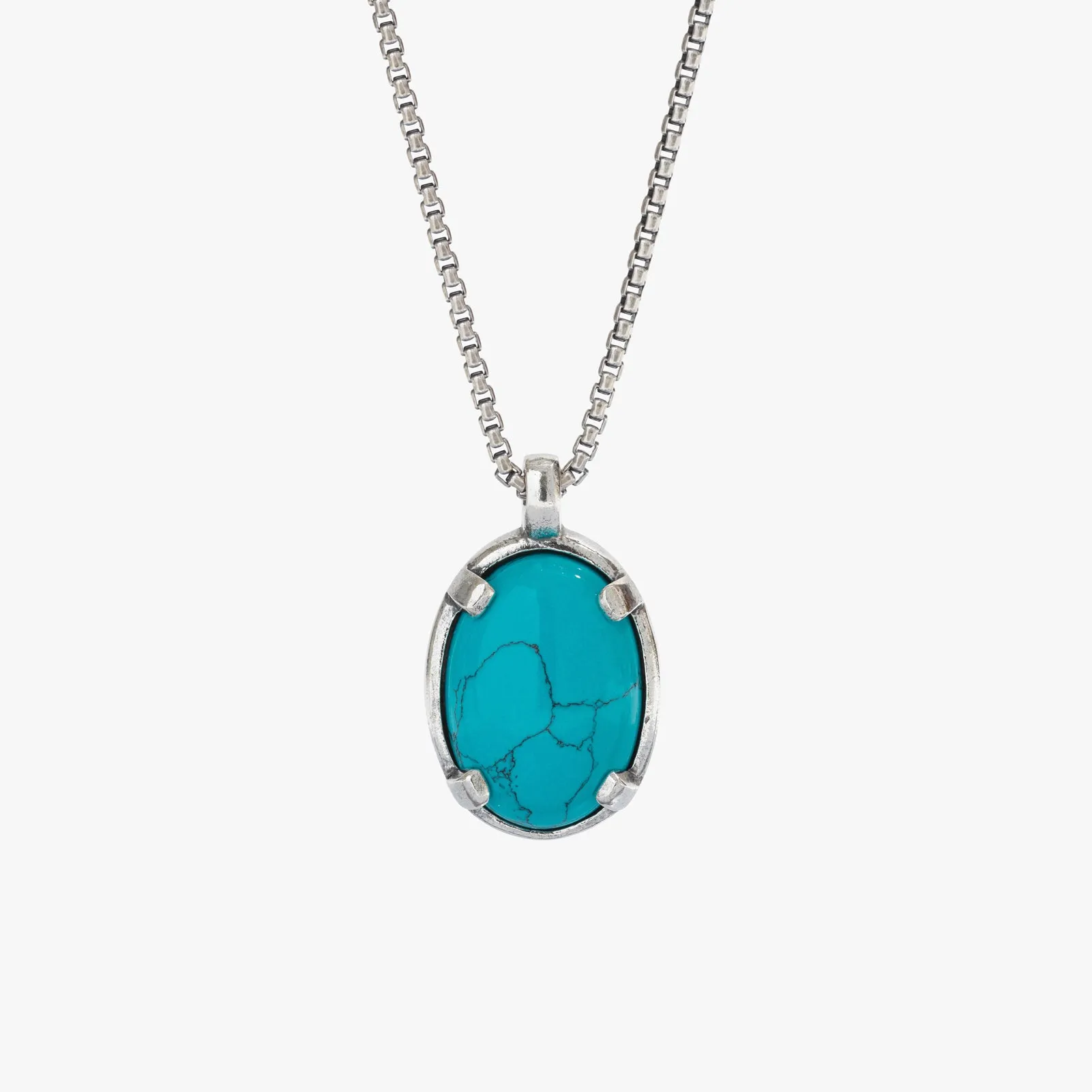 Sterling Silver Turquoise Stone Necklace