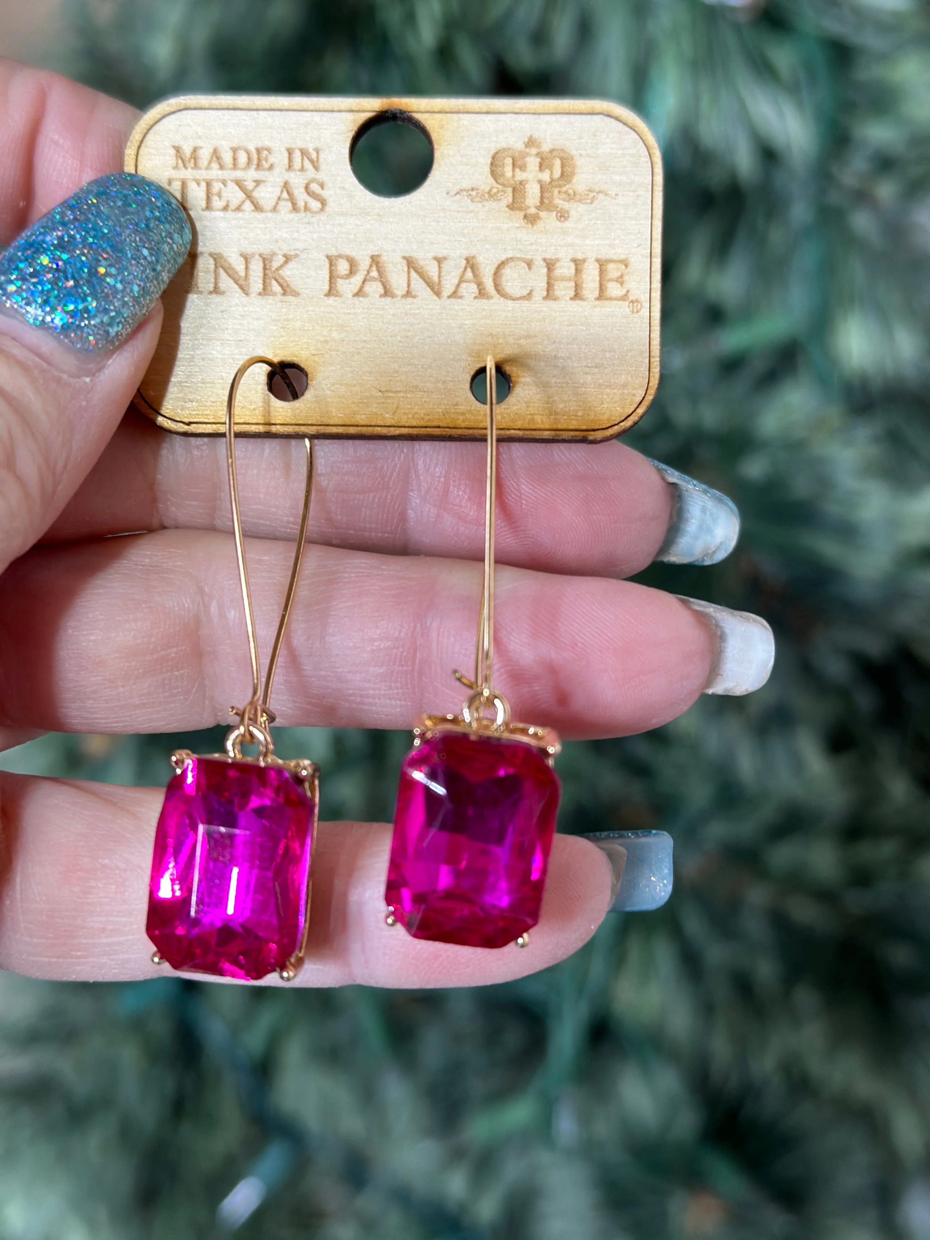 The Pink Panache Colors of Hot Pink Crystal Drop Earring