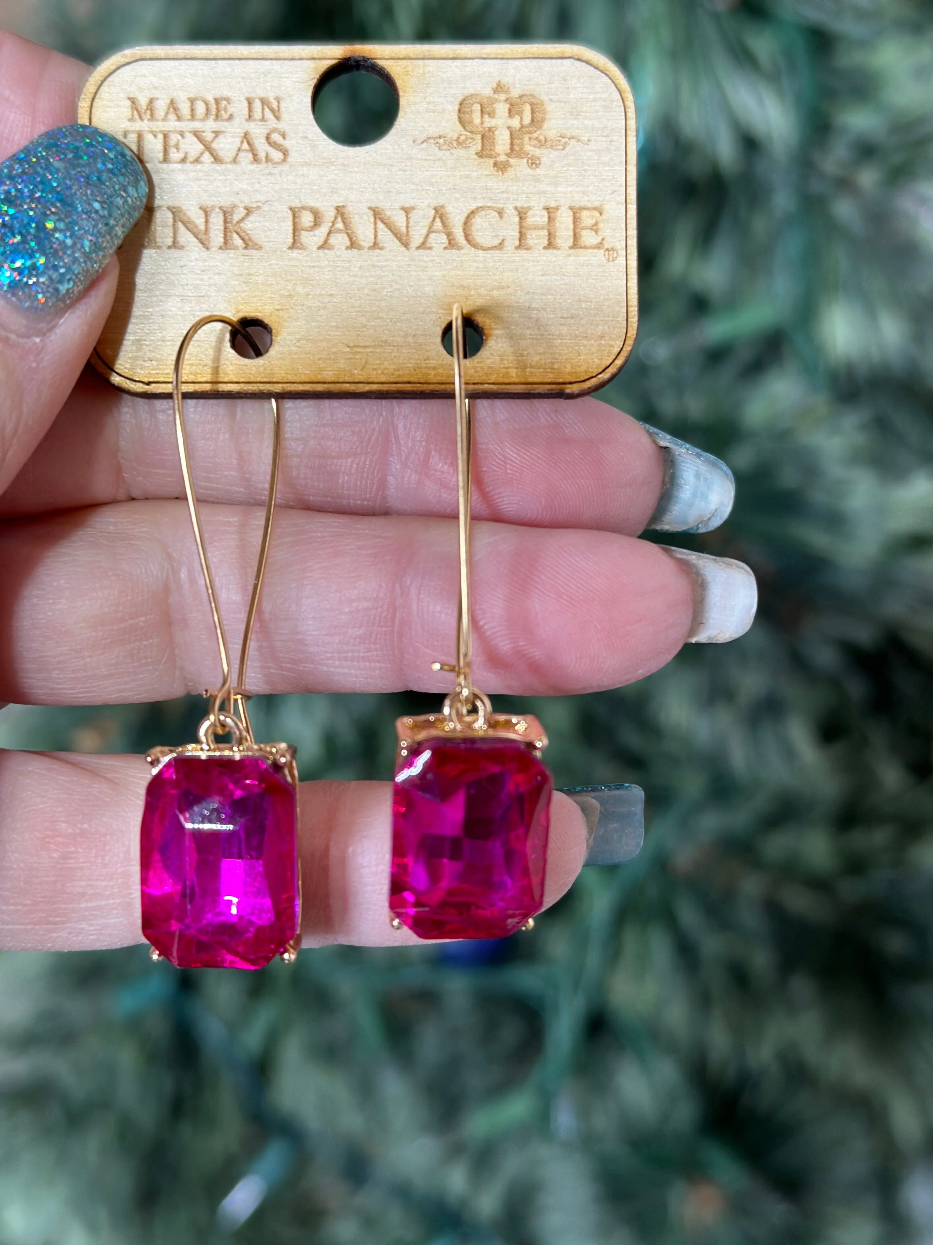 The Pink Panache Colors of Hot Pink Crystal Drop Earring