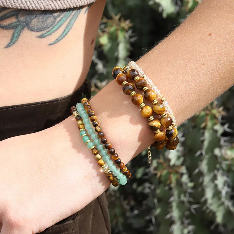 Tiger's Eye and Aventurine Bracelet Set