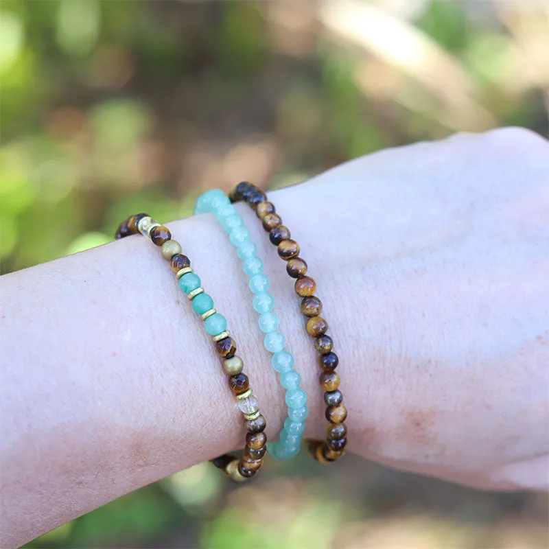 Tiger's Eye and Aventurine Bracelet Set