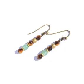 Tiger's eye and Aventurine Earrings