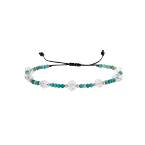 Turquoise & Herkimer Silver Accent Drawstring Bracelet