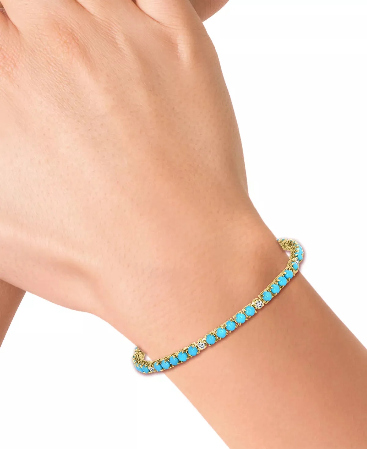 TURQUOISE AND DIAMOND OR SAPPHIRE TENNIS BRACELET