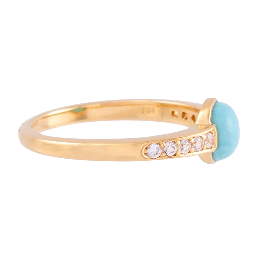 Turquoise and Zircon Ring