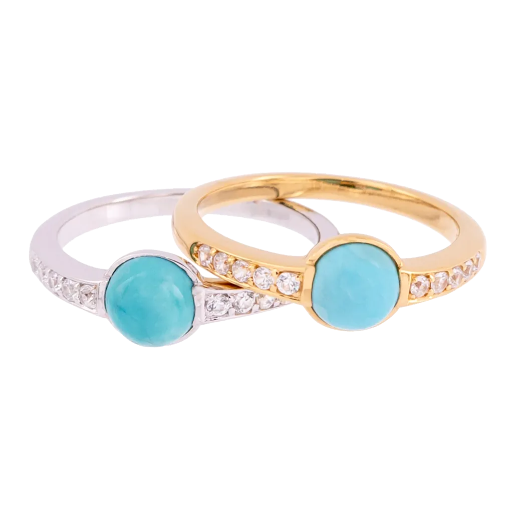 Turquoise and Zircon Ring