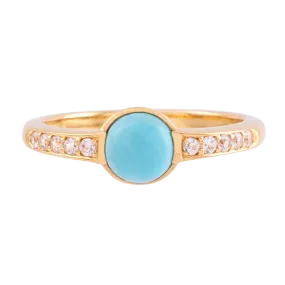 Turquoise and Zircon Ring