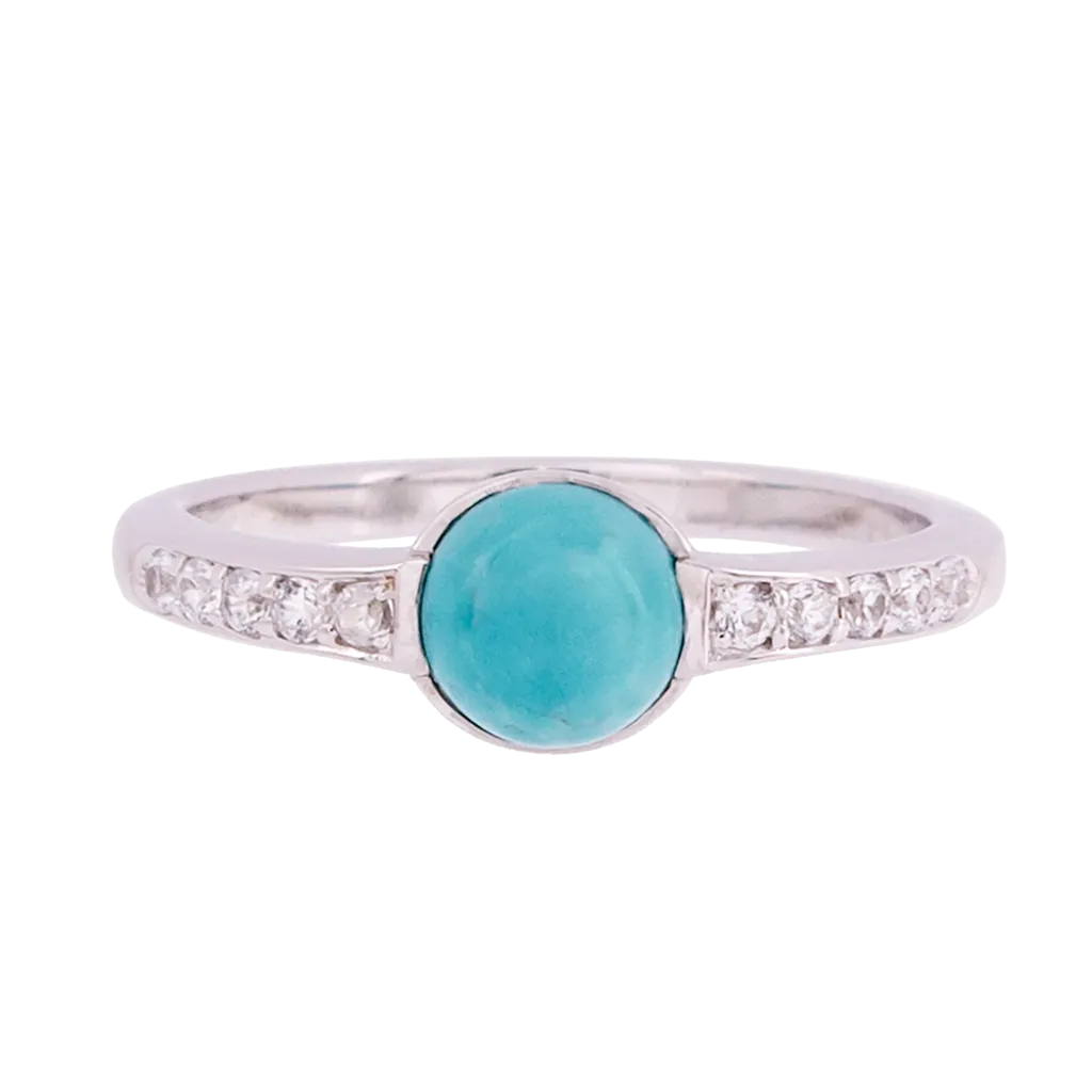 Turquoise and Zircon Ring