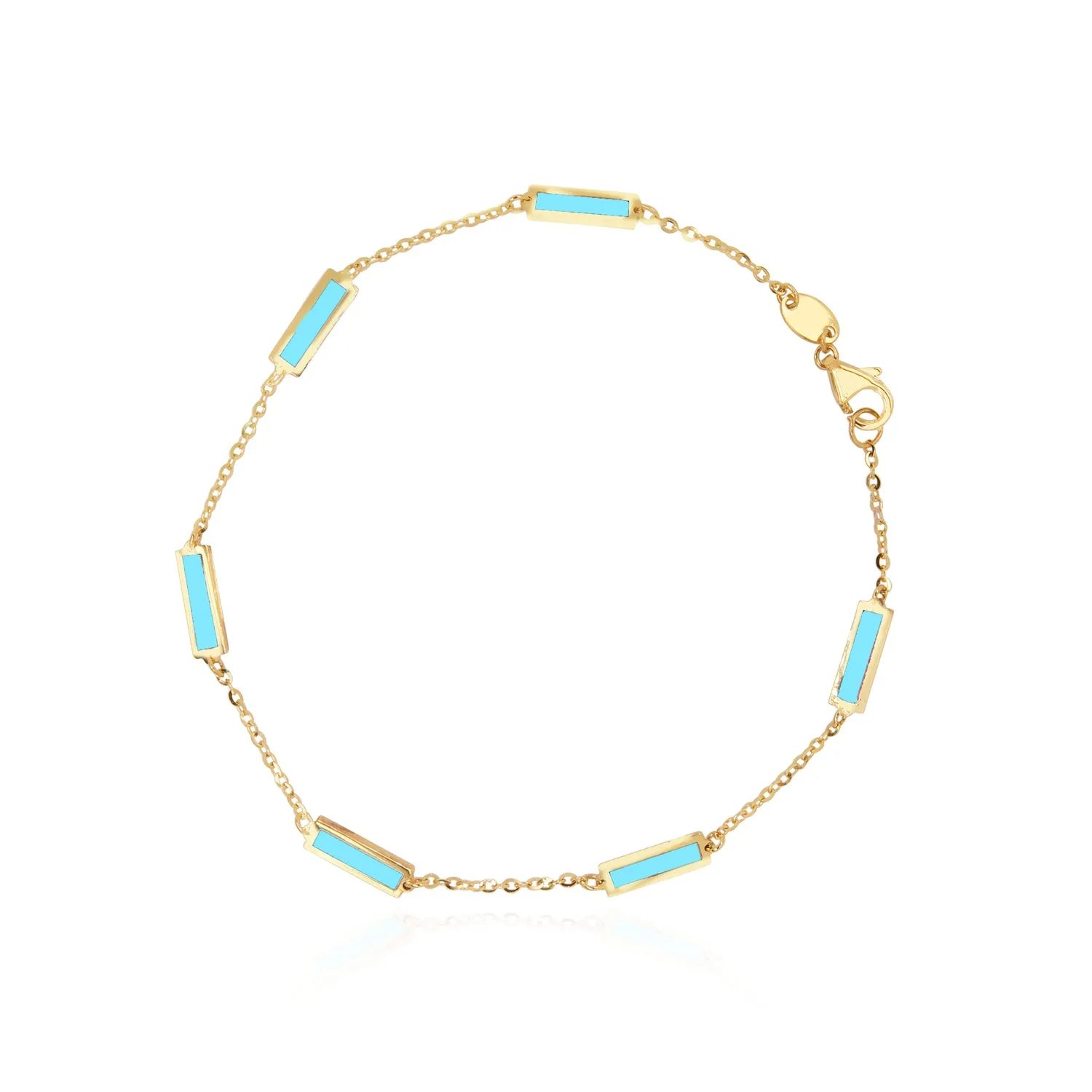 Turquoise Bar Chain Bracelet