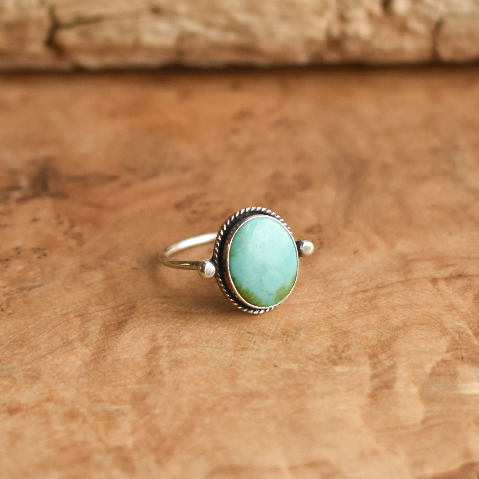 Turquoise Delica Ring - Natural Turquoise Ring - Silversmith Ring - Delica Ring