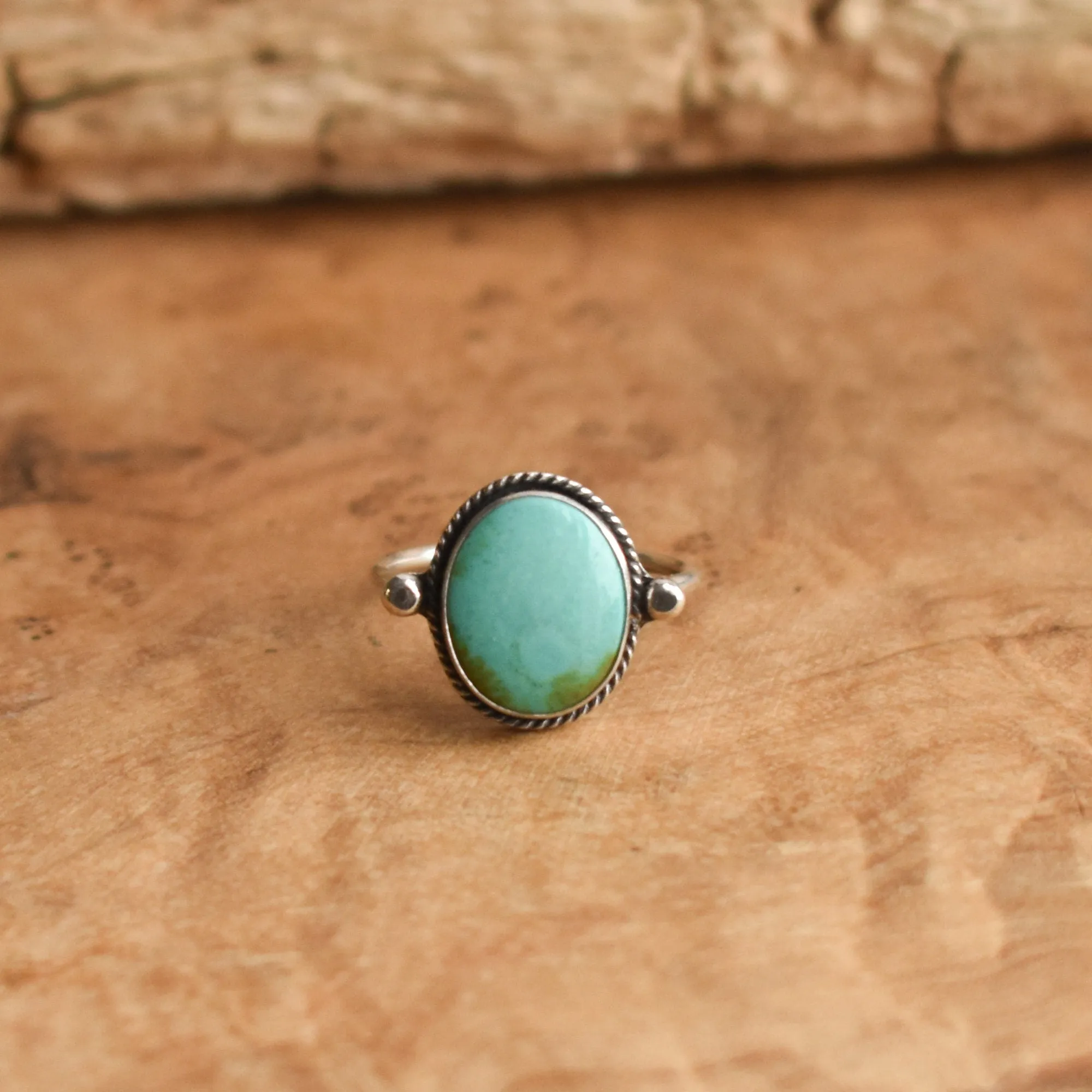 Turquoise Delica Ring - Natural Turquoise Ring - Silversmith Ring - Delica Ring