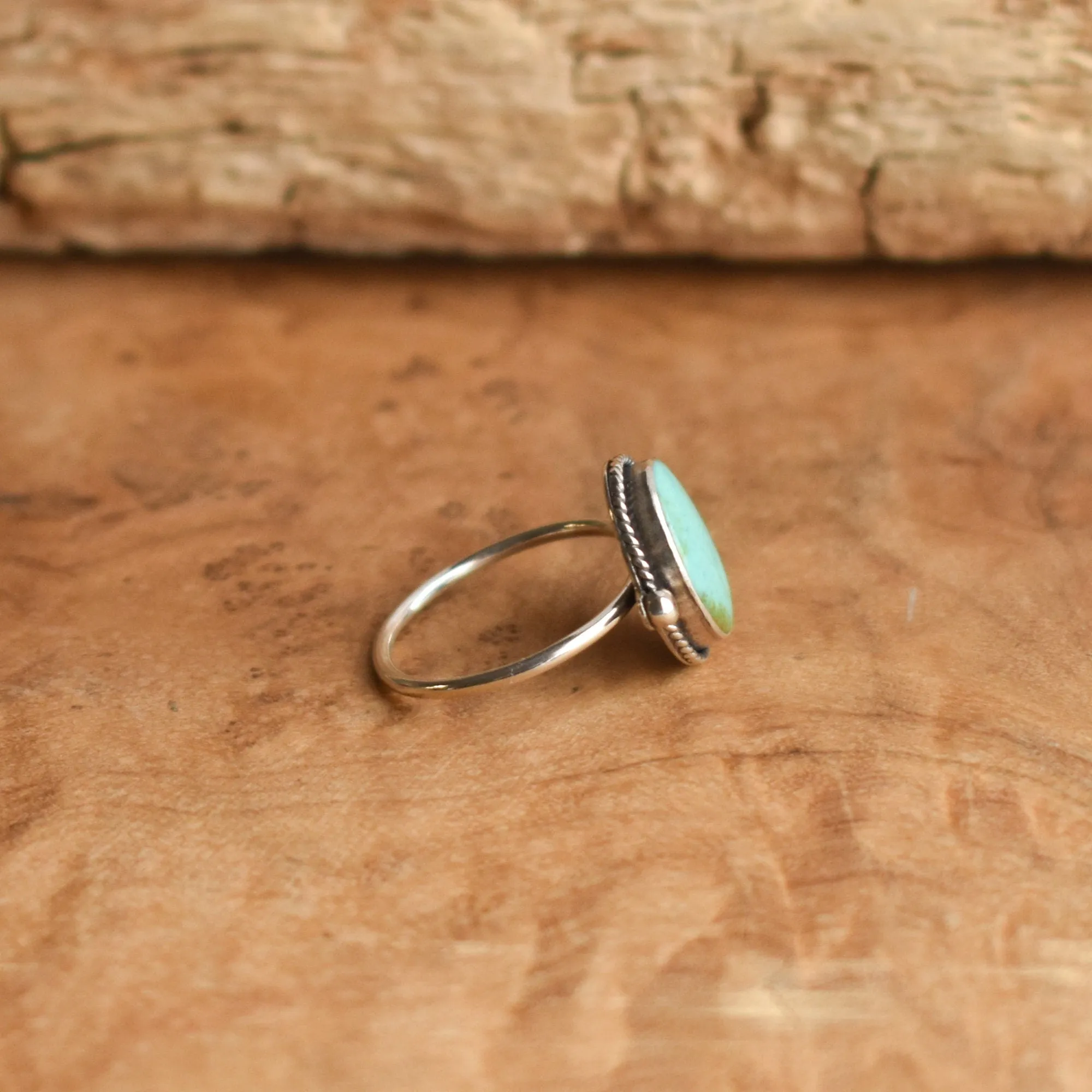 Turquoise Delica Ring - Natural Turquoise Ring - Silversmith Ring - Delica Ring