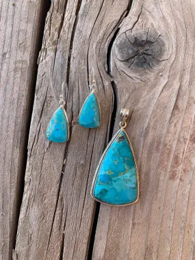 Turquoise pendant & earring set