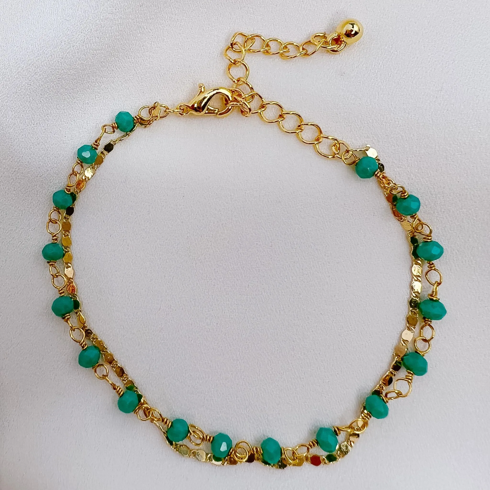 Turquoise Rosary Chain Bracelet