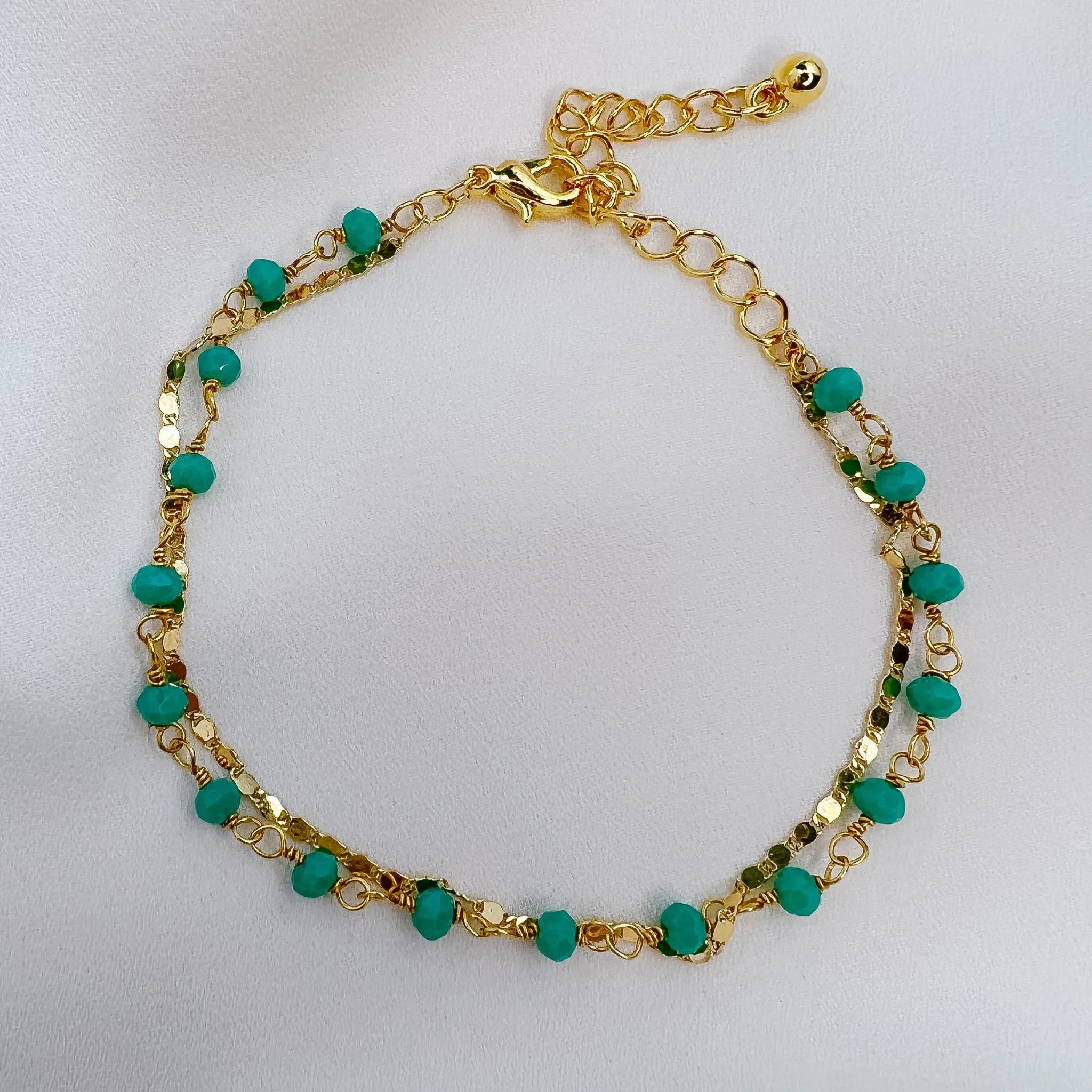 Turquoise Rosary Chain Bracelet