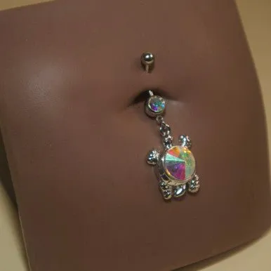 Turtle Color opal Navel Belly Button Ring Body Piercing Jewelry