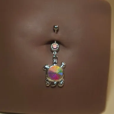 Turtle Color opal Navel Belly Button Ring Body Piercing Jewelry