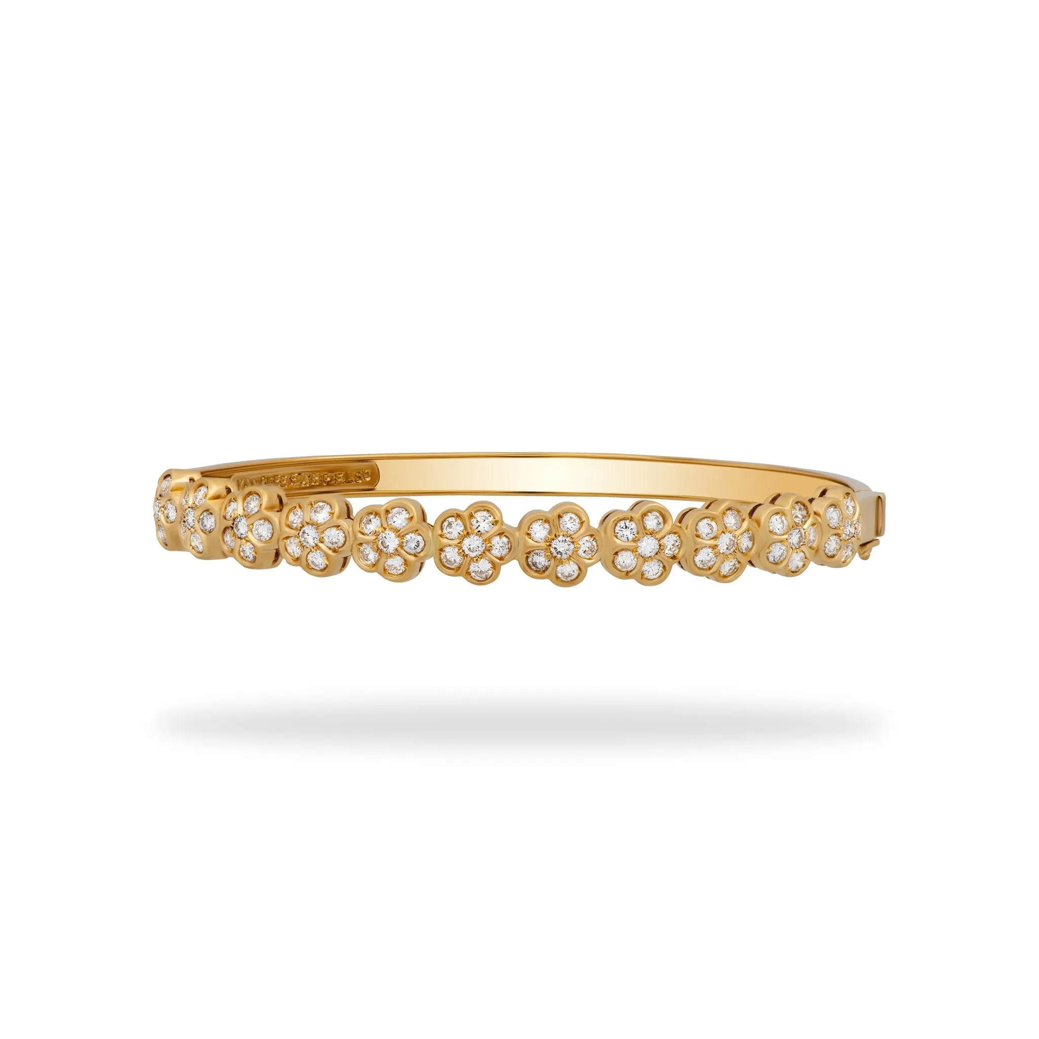 Van Cleef & Arpels 18K Yellow Gold 11 Motif Diamond Trefle Bracelet