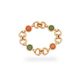 Van Cleef & Arpels Heart & Chrysoprase Love Bracelet in 18k Gold