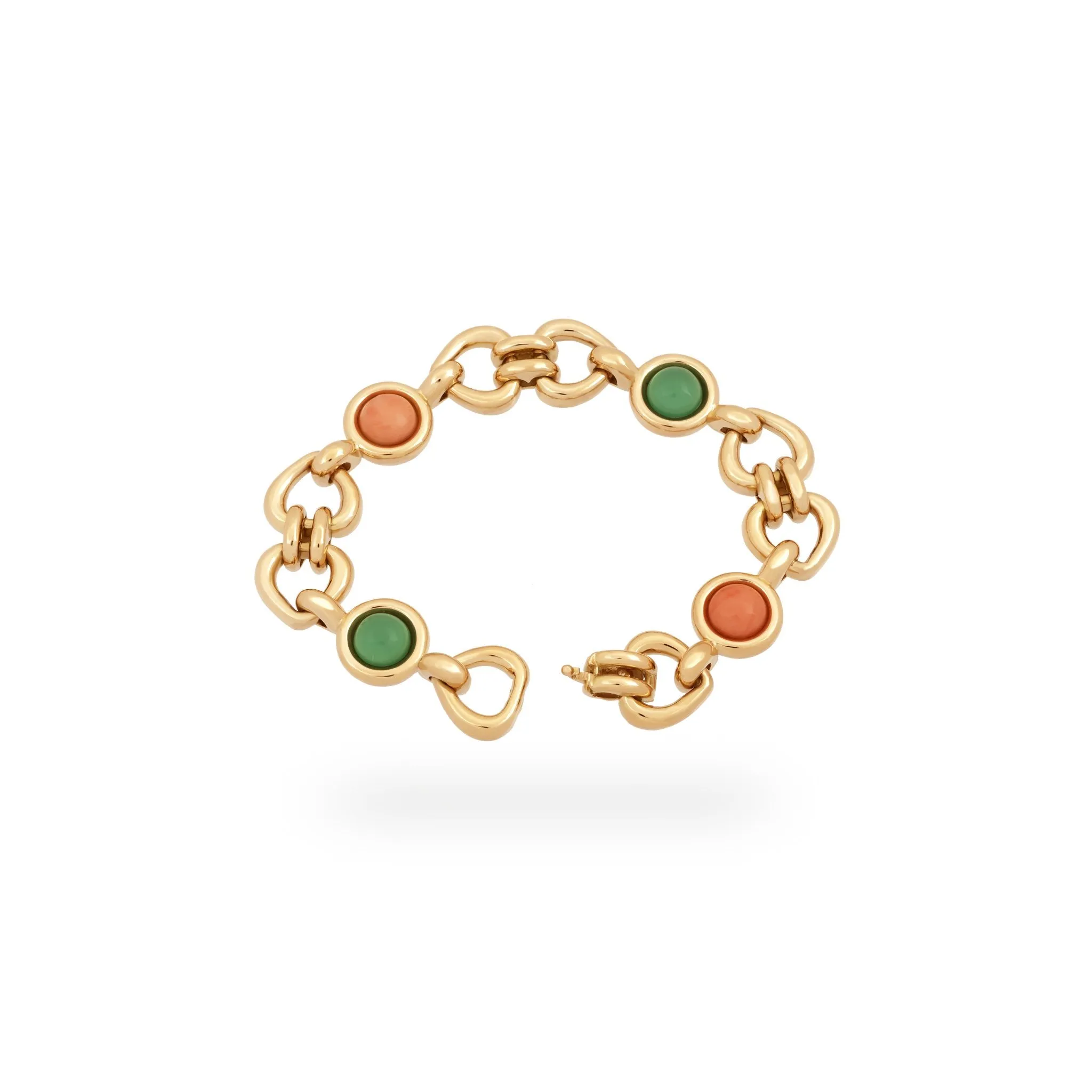 Van Cleef & Arpels Heart & Chrysoprase Love Bracelet in 18k Gold