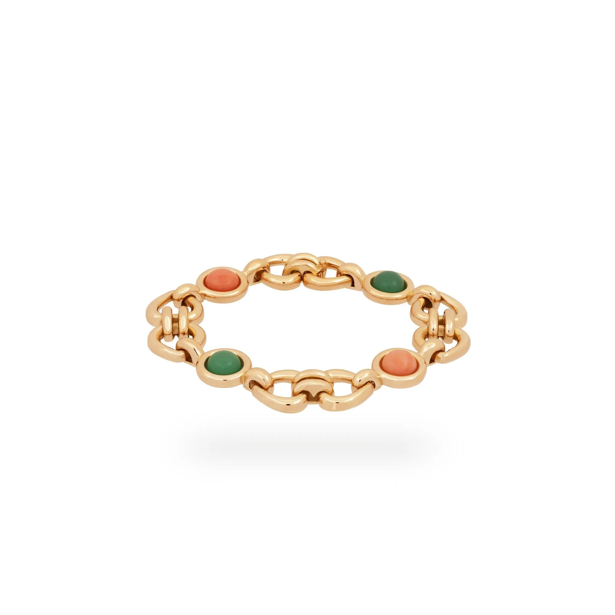 Van Cleef & Arpels Heart & Chrysoprase Love Bracelet in 18k Gold