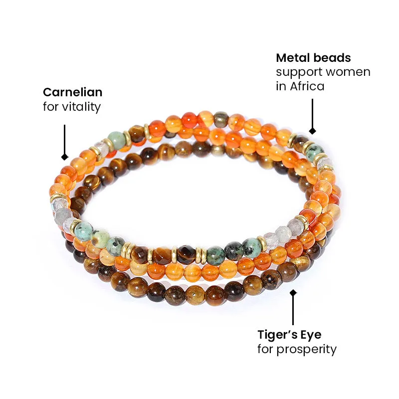 Vitality and Prosperity Carnelian Jewelry Bundle