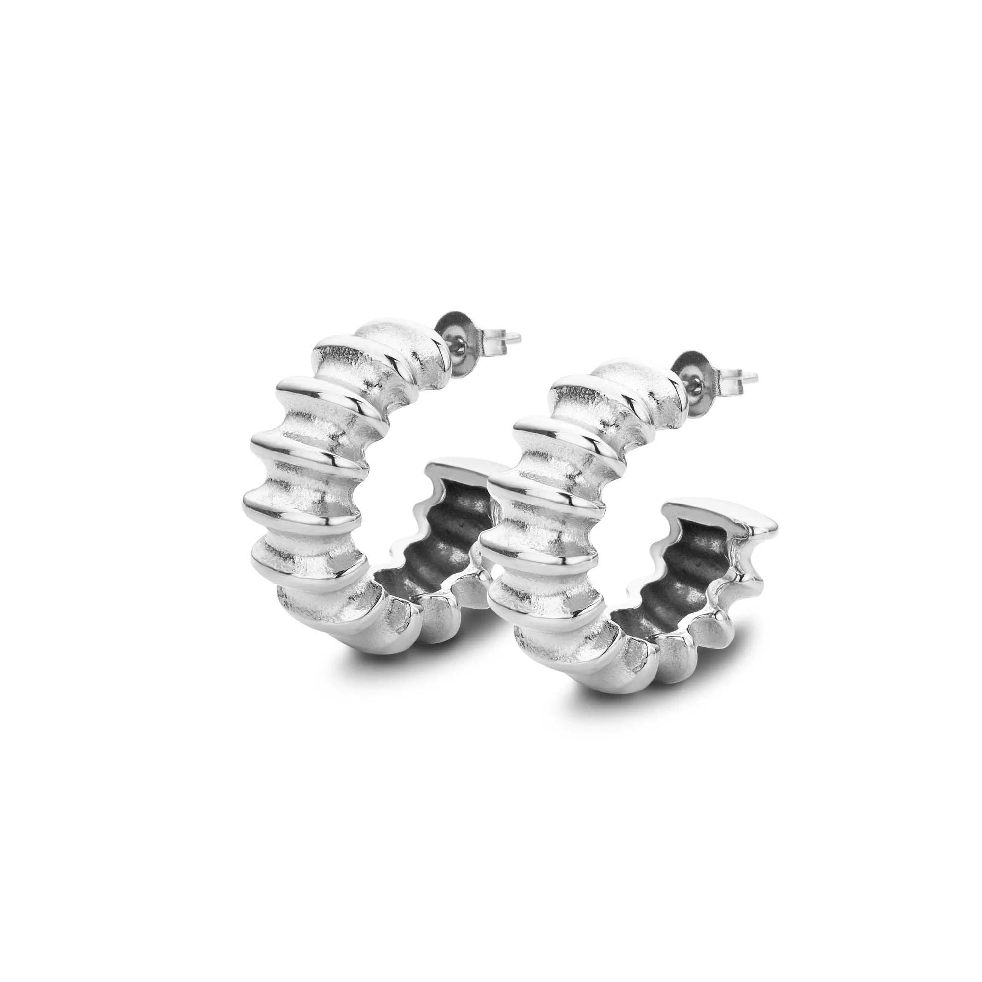 Wave earring silver