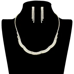 Wavy Rhinestone Jewelry Set