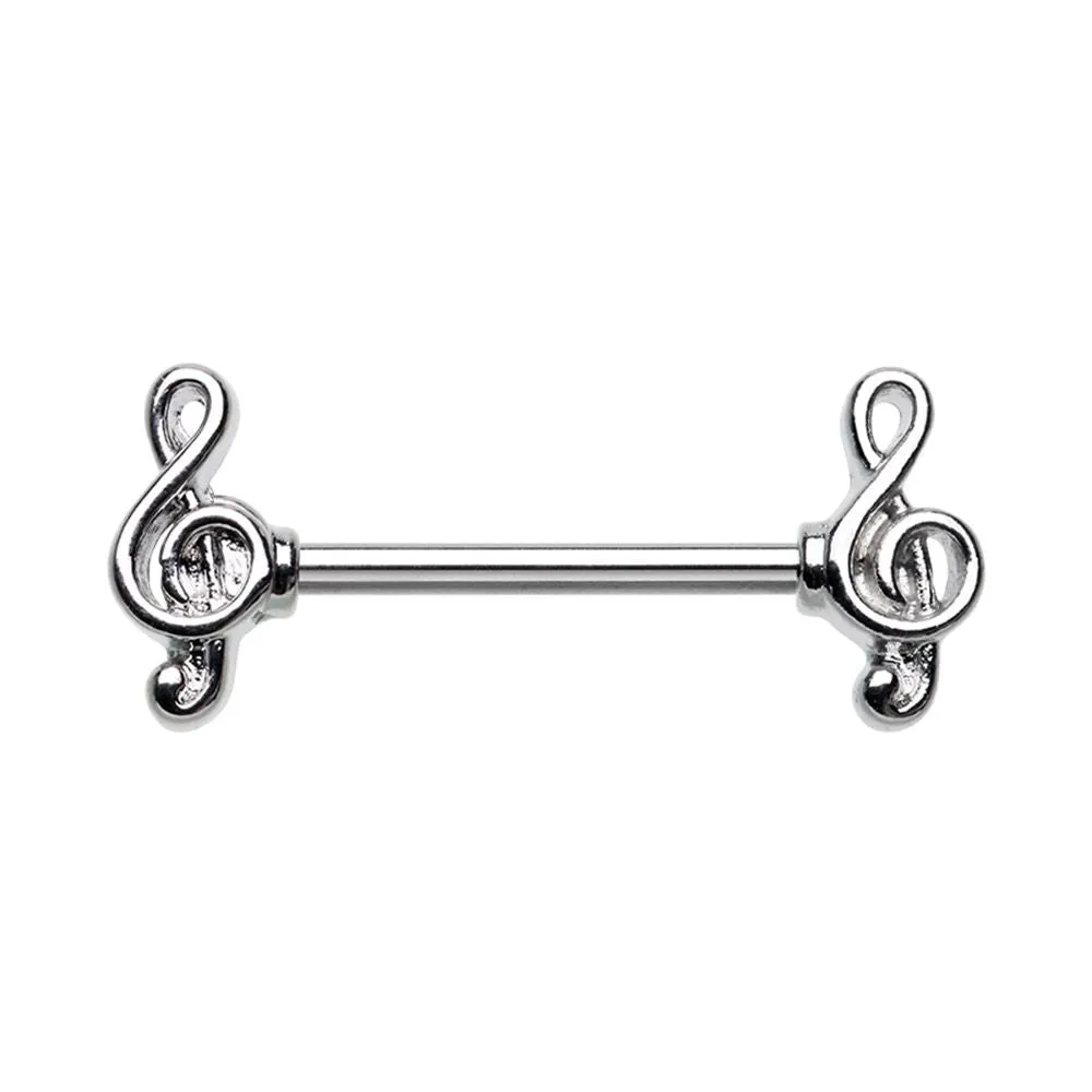 WILDKLASS Treble Clef Music Note Nipple Barbell Ring