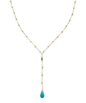 Y Gemstone Necklace - Turquoise