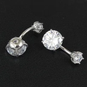 Zircon Clear Stone Navel Body Piercing For Women